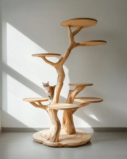 Naturally Solid Wood Cat Tree Tower