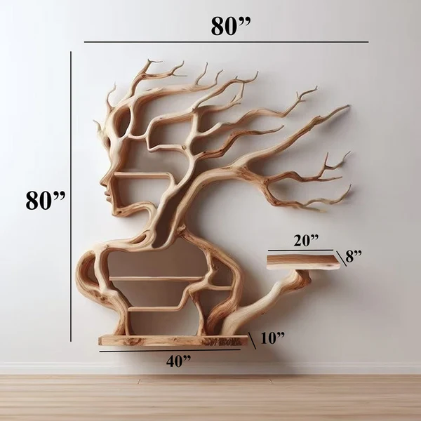 Tree Branch Shelf Wall Mount Book Shelf